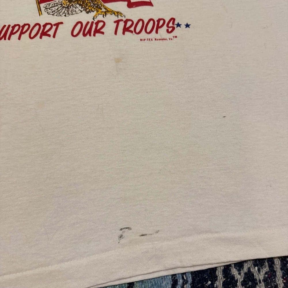 Vintage Screen Stars Best Desert Storm Support Our Troops T Shirt XL White 90s - Picture 6 of 11